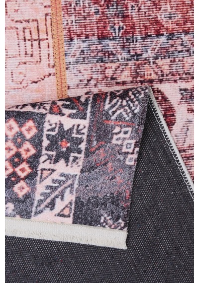 Patchwork Kilim Vintage Etnik Desen Kaymaz Dokuma Taban Yıkanabilir Halı Çok Renkli Çok Renkli