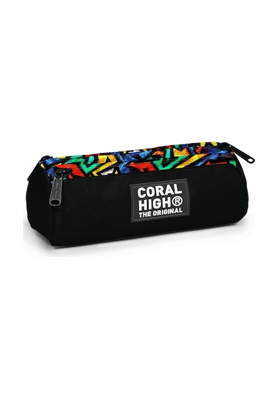 Coral High Üç Gözlü Okul Kalem Çantası - Kız Çocuk - Siyah Çok Renkli Çok Renkli