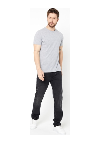 MMetalic Erkek Çok Renkli T- Shirt Regular Fit Rahat Kesim Bisikle (549330284) Gri