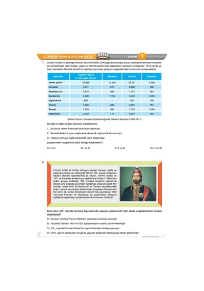 Lgs İnkılap Tarihi Ve Atatürkçülük 1. Dönem Konuları 6x10 Deneme 2027