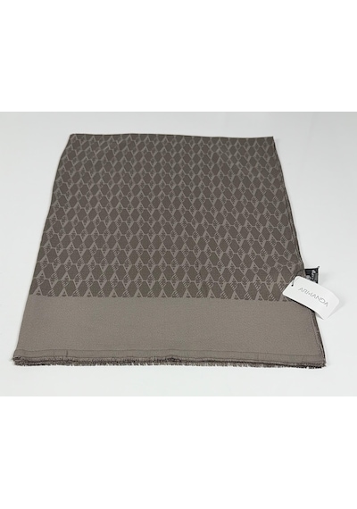 Armanda Cotton Monogram Desen Şal - 3098-1015 Kahverengi