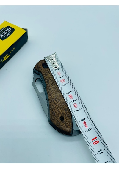 Buck Marka Ahşapkasa X74 MiniKamp Çakı //15cm Gri - Kahverengi