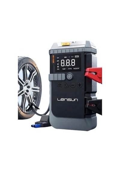 Lensun Ls99 Akü Takviye Cihazı 19.800 Mah 4'ü 1 Arada Powerbank, Hava Kompresörü, Lcd Ekran,150psı