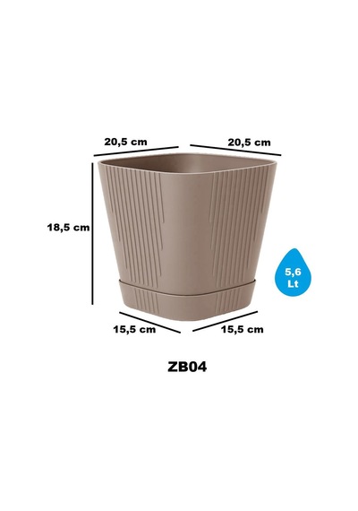 So-zb04 Zambak Dekoratif Plastik Saksı 5.6 Lt No:4 Mocha 6 Adet