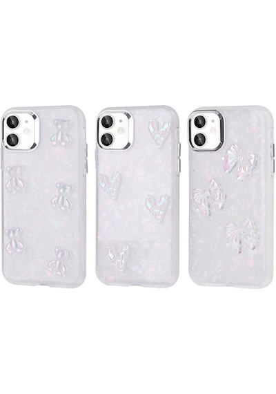 Apple Uyumlu iPhone 11 Kılıf Kabartma Figürlü Parlak Eralli Silikon