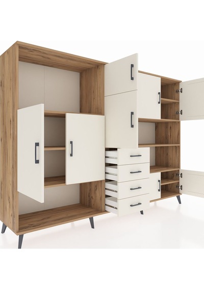 Hyperion Dolap 9 Raflı 4 Çekmeceli 8 Kapaklı 220x44x163 Çam-aytaş Çam-aytaşı Hyperion Dolap 9 Raflı 4 Çekmeceli 8 Kapaklı 220x44x163 Çam-aytaş Çam-aytaşı