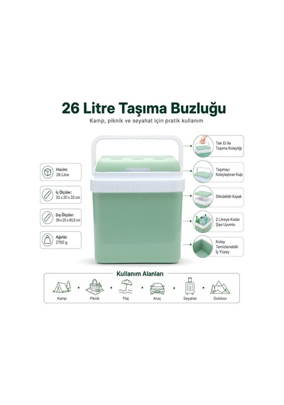 Icepeak Ip-sf26-ysl Taşıma Çantası Buzluk 26 Litre Yeşil Diğer