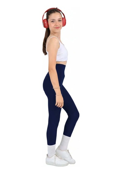 Erdem Kıds Kız Çocuk Okul Yüksek Bel, Koşu, Yürüyüş, Casual, Spor, Atletik, Egzersiz, Fittness Tayt Lacivert Lacivert