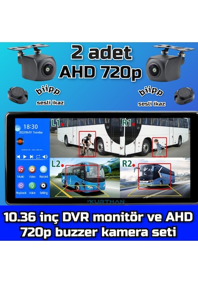 Dokunmatik Dvr Ekran Ve 2 Ad Ahd 720p Nesne Tanımalı Kamera Seti