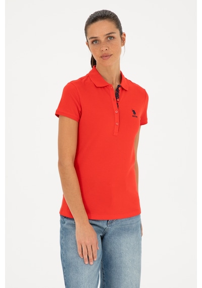 U.S. Polo Assn. Kadın Kırmızı Basic Polo Yaka Tişört 50280060-VR030