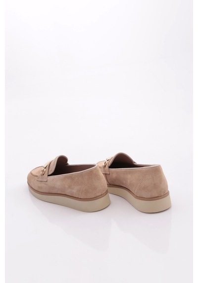 Dgn 410 Kadin Loafer Ayakkabi Bej Süet