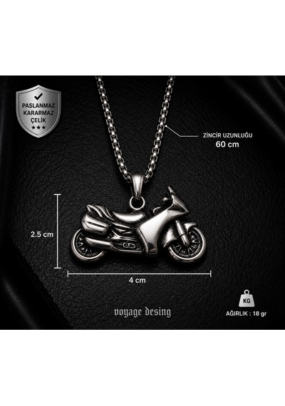 Paslanmaz Çelik Motorcycle Kolye Chopper Motorcu Motosiklet Kolye