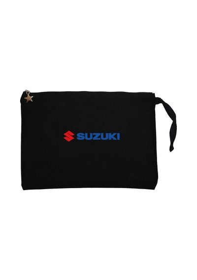 Suzuki Motorcycle Logo Siyah Clutch Astarlı Cüzdan / El Çantası Siyah