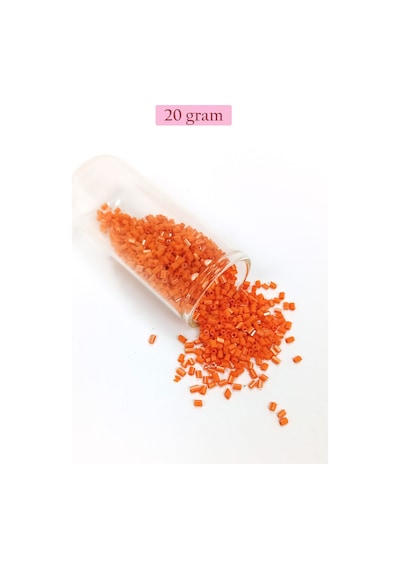 Kesme Cam Boncuk 2mm - 20 Gram - Turuncu -bnc305