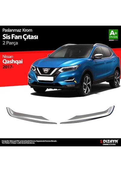 S-Dizayn Nissan Qashqai Krom Sis Farı Çıtası 2 Prç 2017-2021