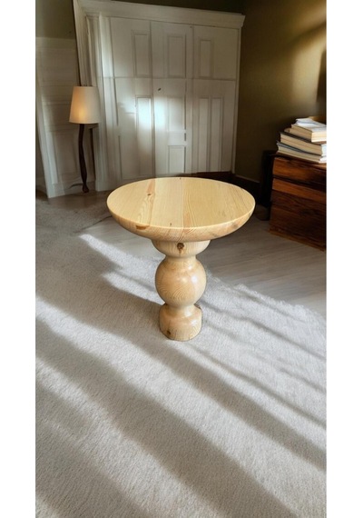Wood Wooden Ahşap Tekli Mantar Yan Sehpa Modern Fiskos / Naturel Renk/ Zigon Sehpa Naturel