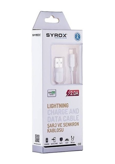Syrox Lightning Apple iPhone Uyumlu Hızlı Şarj Ve Data Kablosu Syrox Ürünü