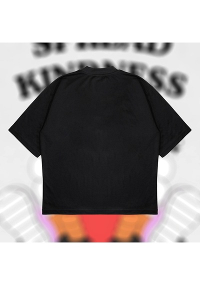 Startmore Spread Kindness Oversize Unisex Pamuklu Nefes Alan Kalın Kumaşlı Siyah