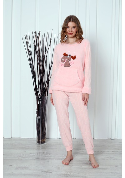 Wordex Fwn 04-3301 Peluş Welsoft Polar Kışlık Yumoş Geyikli Kadın Pijama Takımı Soft Pembe Wordex Fwn 04-3301 Peluş Welsoft Polar Kışlık Yumoş Geyikli Kadın Pijama Takımı Soft Pembe