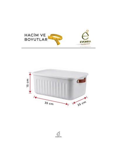 Dekoratif Saklama Kutusu 3lü Kapaklı Organizer Banyo Mutfak Düzenleyici Çok Amaçlı Kutu Kahverengi