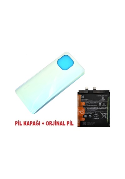 Tkgz Xiaomi Mi 11 Arka Kapak Batarya Pil Kapağı + Pil Cam Mavi
