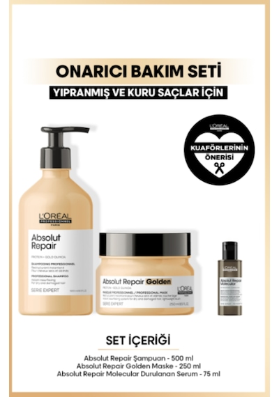L'Oreal Professionnel Serie Expert Absolut Repair Yıpranmış Saçlar İçin Onarıcı Saç Bakım Seti