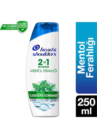 Mentol Ferahlığı 2'si 1 Arada Kepeğe Karşı Etkili Şampuan 250 ml