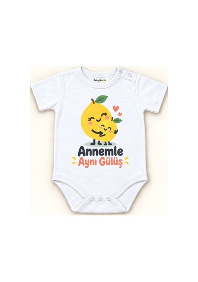 Babylimon Annemle Aynı Gülüş Beyaz Kısa Kollu Çıtçıtlı Bebek Zıbını Beyaz - Annemle Aynı Gülüş - 928161950 Beyaz - Annemle Aynı Gülüş