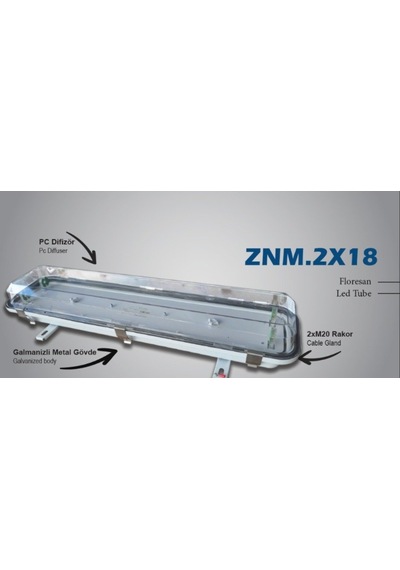 Zone 2x18w. Floresan/ 2x9w. Led Tube Beyaz Işık
