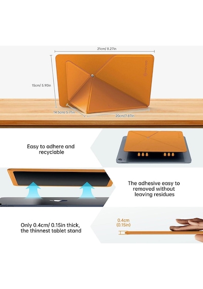 Novoo Rt10 Açı Ayarlı Katlanabilir 10" İnç Ve Üzeri İçin Ultra Slim Tablet Standı Turuncu