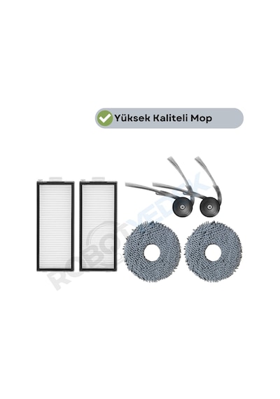 Roborock Saros Z70 Uyumlu Hepa Filtre Yan Fırça Mop-6 Parça
