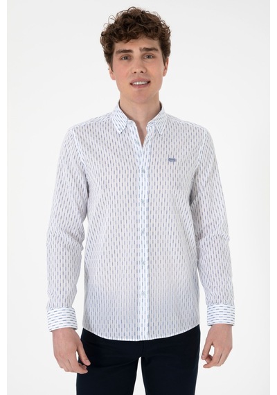 U.S. Polo Assn. U.s. Polo Assn. Erkek Uzun Kollu Slim Fit Gömlek 2108466 Mavi