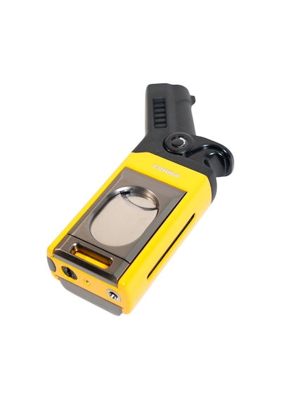 Cohiba Tek Torch Pürmüz Dahili S-v Cut & İğneli Sarı Siyah Metal Puro Çakmağı - Tr9527