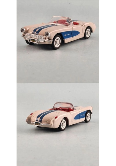 1:43 Ölçekli Lisanslı Metal Retro Amerikan Arabaları - 1957 Chevrolet Corvette - 10 Cm