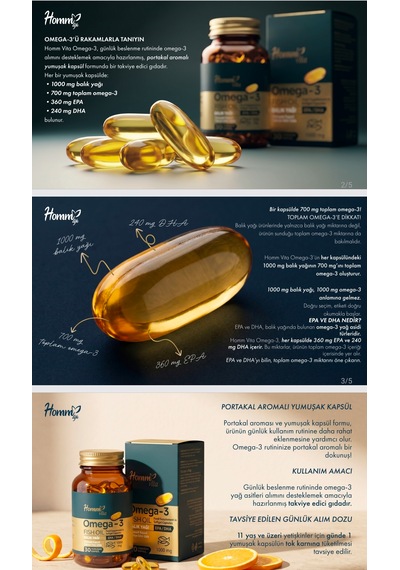 Homm Vita Omega 3 Balık Yağı Takviye Edici Gıda