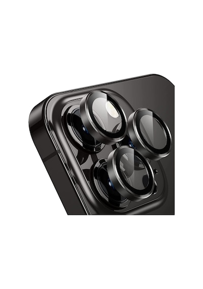 Buff Apple Uyumlu iPhone 13 Pro / 13 Pro Max Kamera Metal Lens Koruyucu Siyah