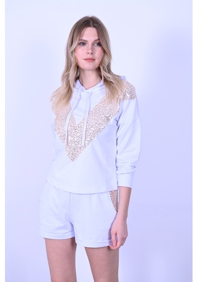 Koza Butik Pul Payet Detaylı Şortlu İkili Takımı 9027 001