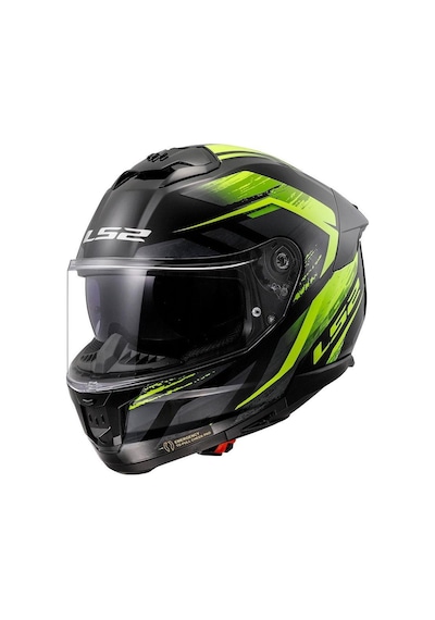 Ls2 Stream 2 Fury Full Face Motosiklet Kaskı 66865 Siyah Gri Sarı