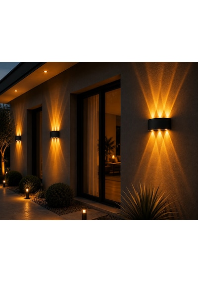 1 Adet Cata Ct 8011 Haiti 10w Dış Mekan Led Aplik 2700k Amber 10 Parça Siyah