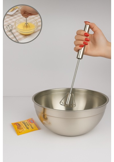 Paslanmaz Çelik Yarı Otomatik Çırpıcı Ergonomik Ve Pratik Mutfak Yardımcınız Metal Diğer