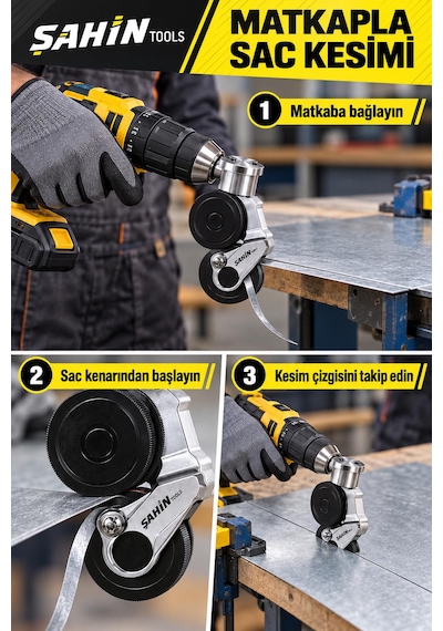 Matkap İçin Metal Plaka Ve Sac Kesme Aparatı