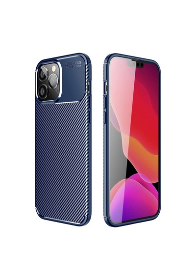 Apple Uyumlu   iPhone 14 Pro Kılıf Auto Focus Karbon Kapak - Lacivert