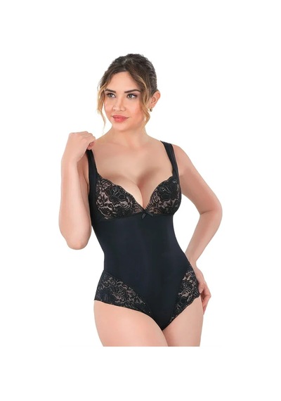Ang Butik Siyah Mı 2947 Dantelli Agraflı Body Korse