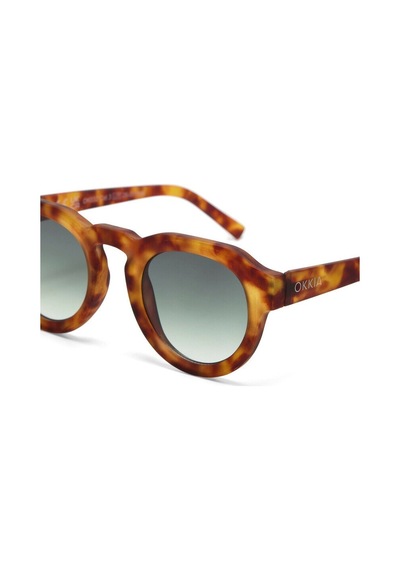Okkia Zeno Round Unisex Güneş Gözlüğüsahara Havana / Lens: Yeşil Açık Kahverengi