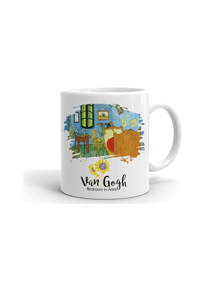 Van Gogh Bedroom İn Arles Seramik İthal Porselen Seramik Kupa Bardak Çok Renkli