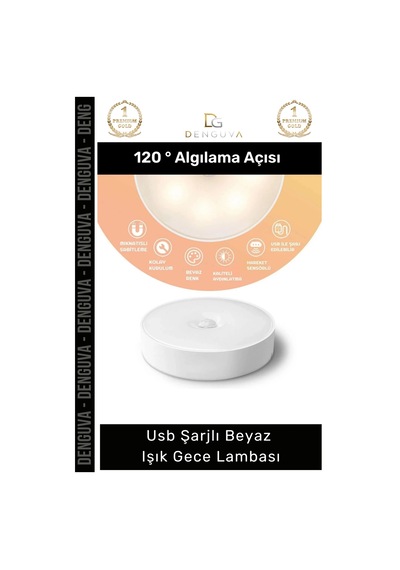 Sensörlülamba Hareket Sensörlü Şarjlı Led Akıllı Otomatik Pratik Modern Usb Şarjlı Beyaz Işık Gece Çok Renkli