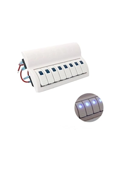 Shuıvan Switch Panel 8'li Piyano Otomatik Sigorta Paneli - Beyaz-1749
