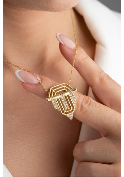 Çekirdekjewelry 925 Ayar Gümüş Altın Kaplama Serenay Kolye Sarı