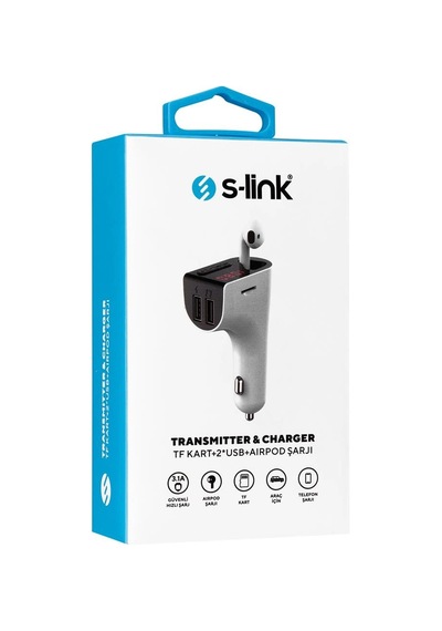 S-link Sl-bt245 5v 3.1a - 5v 1a Bluetooth Kulaklık Ve Tf+usb Fm Transmitter Kdo