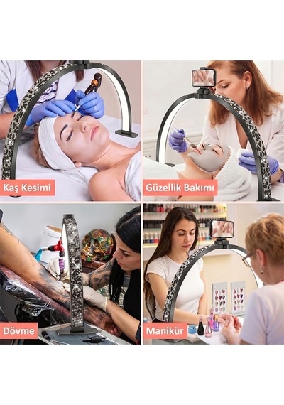 Trled F-700a 70cm Zebra Desenli Katlanabilir Masaüstü Manikür Ve Protez Tırnak Lambası